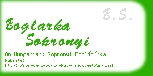 boglarka sopronyi business card